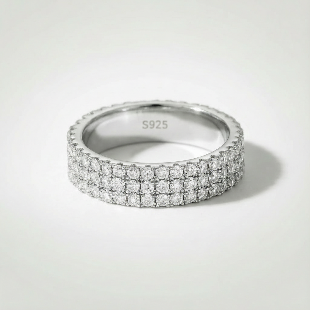 Themis Ring, Three Row Silver