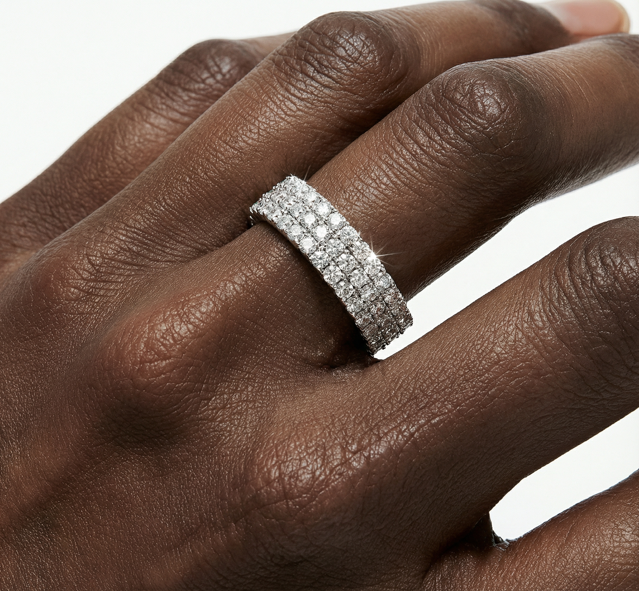 Themis Ring, Three Row Silver